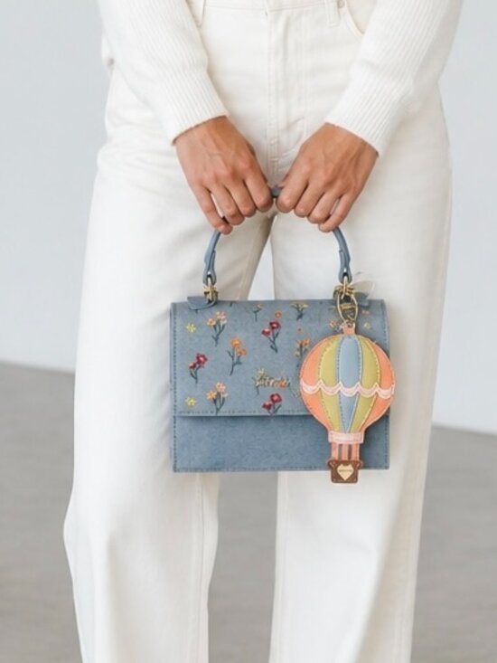 Betsey Johnson Handbags - NEW Betsey Johnson Denim Floral Embroidered crossbody handbag Satchel purse